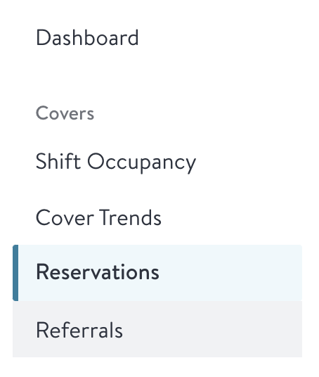 OpenTable Reservations report